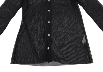 Jean Paul GAULTIER CLASSIQUE Rubber Logo Shirt Black Size 40