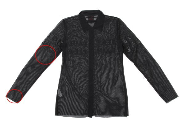Jean Paul GAULTIER CLASSIQUE Rubber Logo Shirt Black Size 40