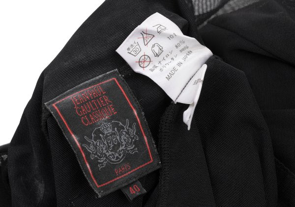 Jean Paul GAULTIER CLASSIQUE Rubber Logo Shirt Black Size 40