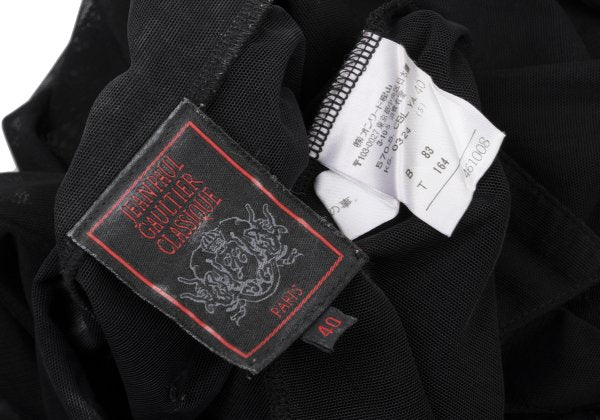 Jean Paul GAULTIER CLASSIQUE Rubber Logo Shirt Black Size 40