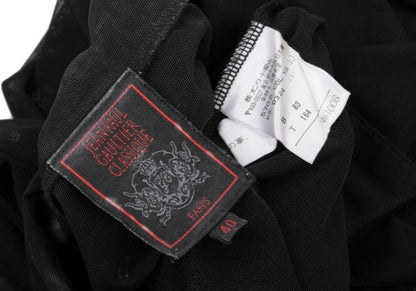 Jean Paul GAULTIER CLASSIQUE Rubber Logo Shirt Black Size 40