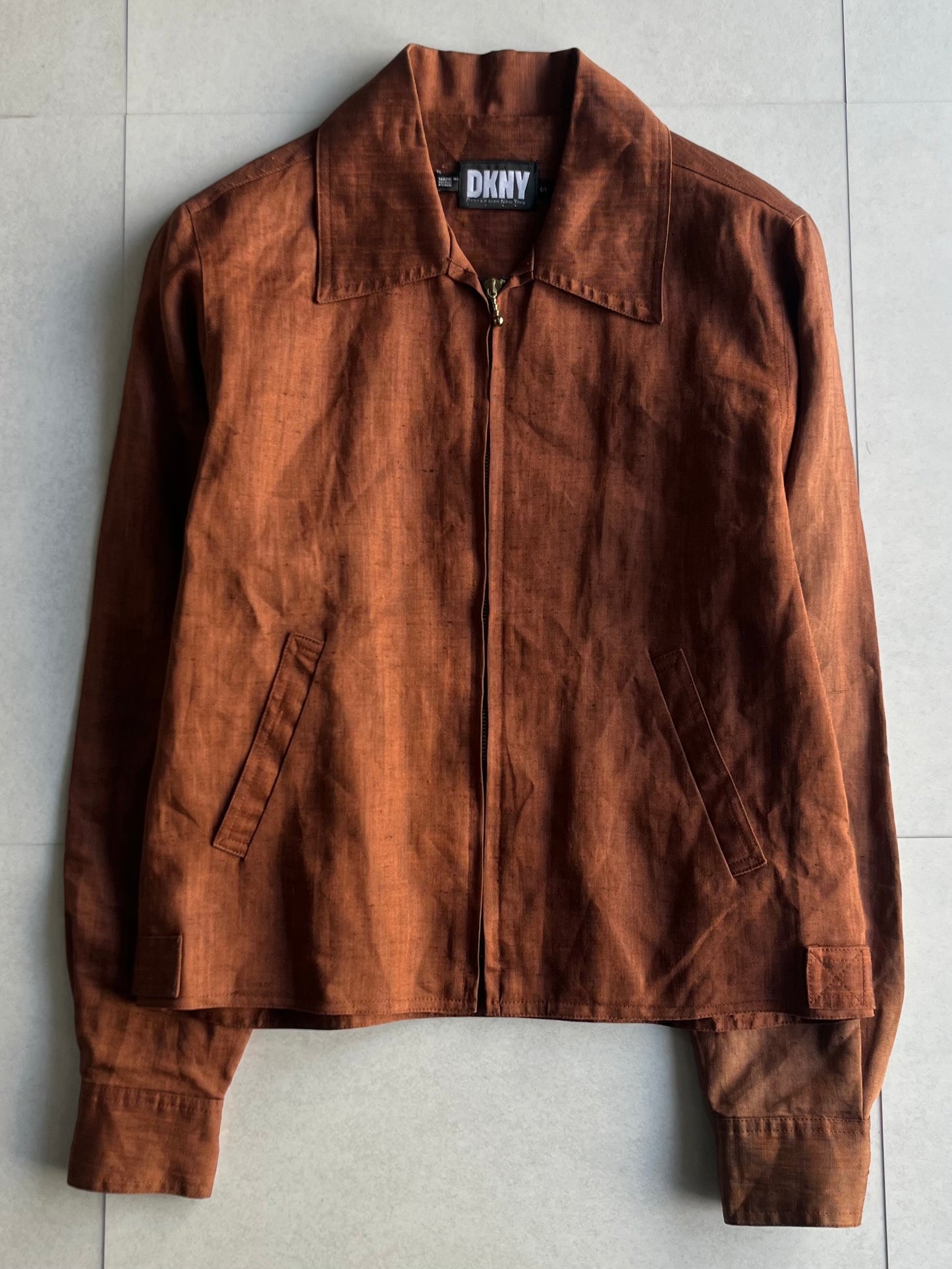 DKNY Brown Linen Jacket Size S