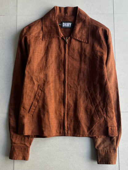 DKNY Brown Linen Jacket Size S