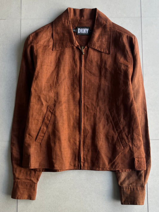 DKNY Brown Linen Jacket Size S