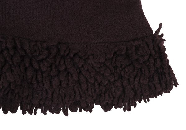 TSUMORI CHISATO Wool Hem Fringe Knit Skirt Brown Size M