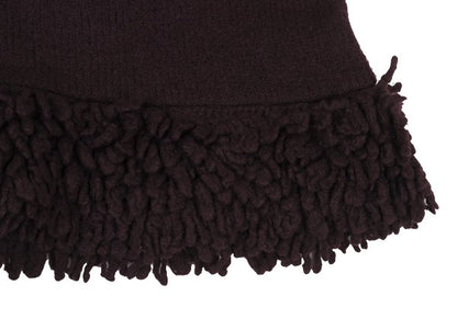 TSUMORI CHISATO Wool Hem Fringe Knit Skirt Brown Size M