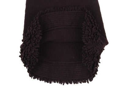 TSUMORI CHISATO Wool Hem Fringe Knit Skirt Brown Size M