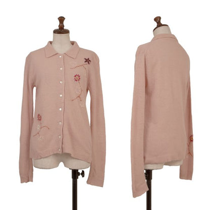 TSUMORI CHISATO Wool Floral Sequin Cardigan Pink Size M
