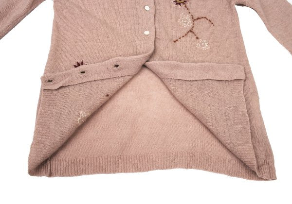 TSUMORI CHISATO Wool Floral Sequin Cardigan Pink Size M