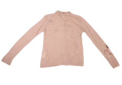 TSUMORI CHISATO Wool Floral Sequin Cardigan Pink Size M