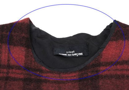 COMME des GARCONS Brushed Check Sleeveless Red Black Dress Size M