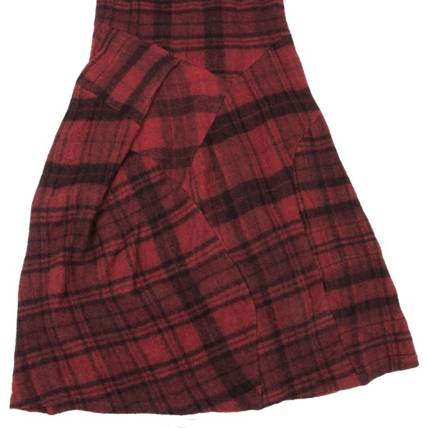 COMME des GARCONS Brushed Check Sleeveless Red Black Dress Size M