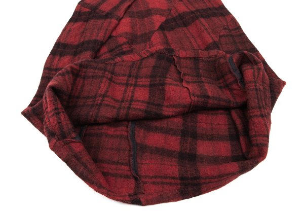 COMME des GARCONS Brushed Check Sleeveless Red Black Dress Size M