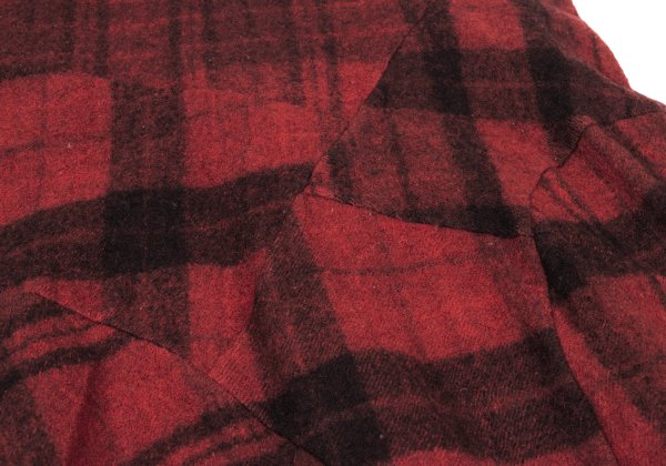 COMME des GARCONS Brushed Check Sleeveless Red Black Dress Size M