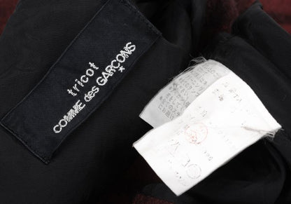 COMME des GARCONS Brushed Check Sleeveless Red Black Dress Size M