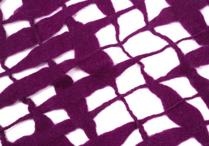 zucca Felt Mesh Fringe Knit Scarf Purple