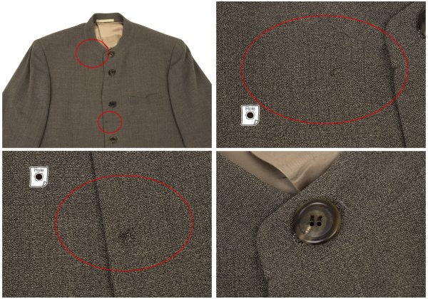 ISSEY MIYAKE MEN Wool Rayon Mao Collar Jacket Mocha Size M