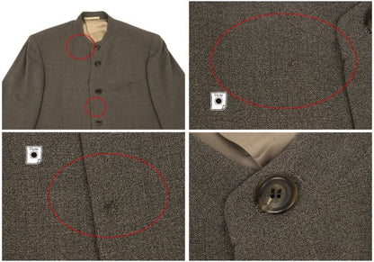 ISSEY MIYAKE MEN Wool Rayon Mao Collar Jacket Mocha Size M
