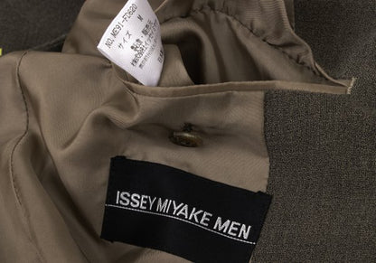 ISSEY MIYAKE MEN Wool Rayon Mao Collar Jacket Mocha Size M