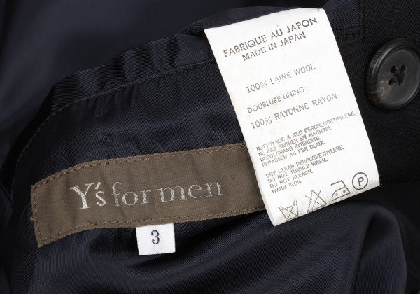 Y's for men Wool Gabardine Double Jacket Black Size 3