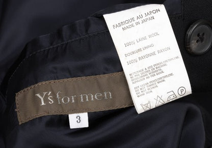 Y's for men Wool Gabardine Double Jacket Black Size 3