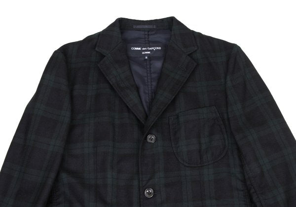 COMME des GARCONS HOMME Wool Black Watch Jacket Green Size S