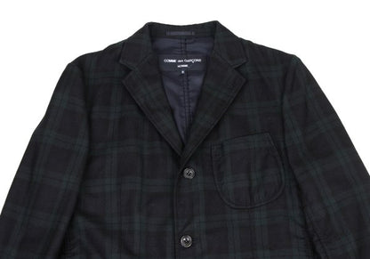 COMME des GARCONS HOMME Wool Black Watch Jacket Green Size S