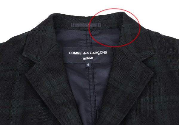 COMME des GARCONS HOMME Wool Black Watch Jacket Green Size S