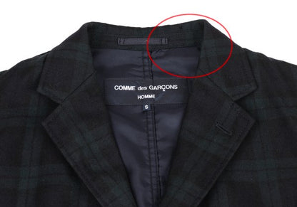 COMME des GARCONS HOMME Wool Black Watch Jacket Green Size S