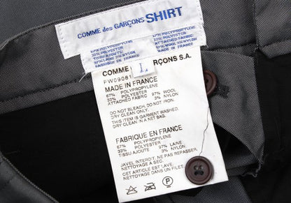 COMME des GARCONS SHIRT Side Brushed Tape Pants Gray Size L