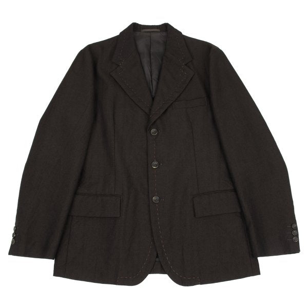 COMME des GARCONS HOMME Wool Hand-Stitch Jacket Brown Size M