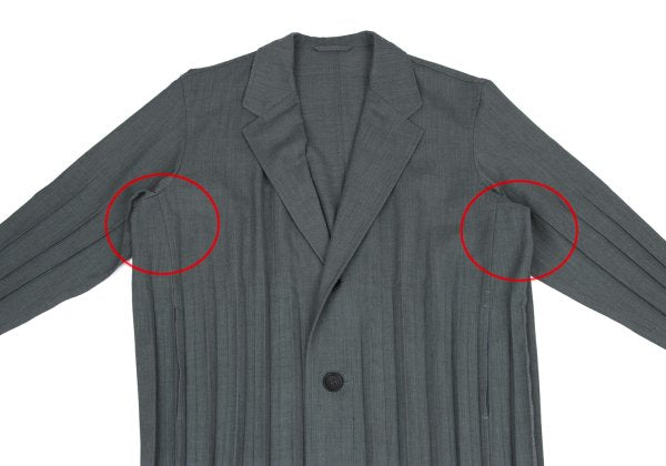 ISSEY MIYAKE MEN Pleated Panel Long Jacket Gray Size 1