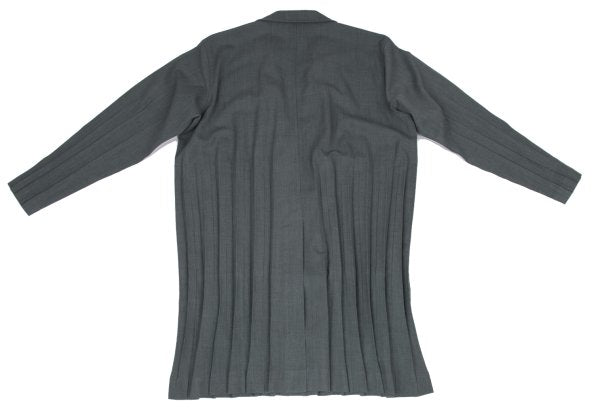 ISSEY MIYAKE MEN Pleated Panel Long Jacket Gray Size 1