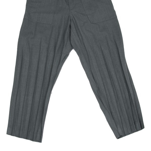 ISSEY MIYAKE MEN Pleated Panel Long Jacket Gray Size 1