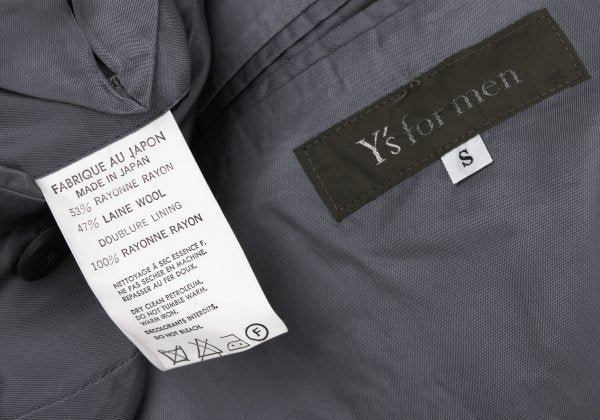 Y's for men Gray Rayon Wool Twill Breasted Jacket Size S