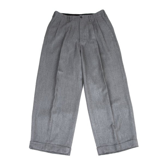 Y's for men Rayon Wool Twill Two-Tuck Wide Pants Gray Size M