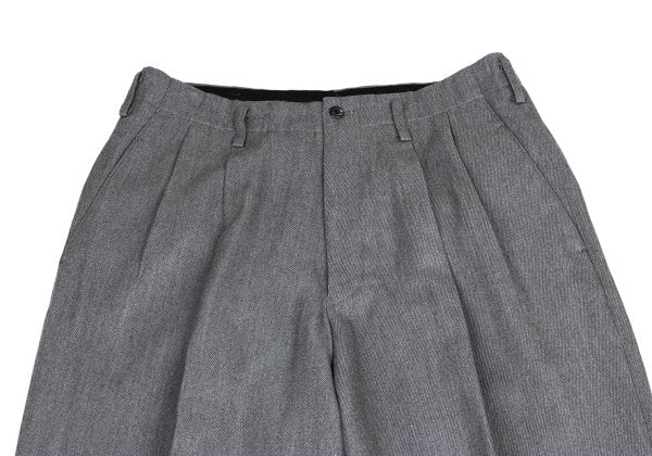 Y's for men Rayon Wool Twill Two-Tuck Wide Pants Gray Size M