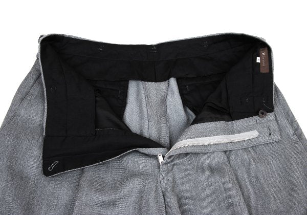 Y's for men Rayon Wool Twill Two-Tuck Wide Pants Gray Size M