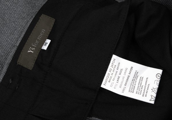 Y's for men Rayon Wool Twill Two-Tuck Wide Pants Gray Size M