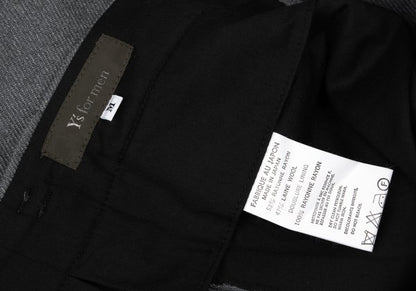Y's for men Rayon Wool Twill Two-Tuck Wide Pants Gray Size M