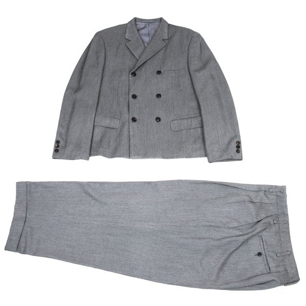 Y's for men Rayon Wool Twill Double Jacket Gray Size S