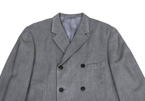 Y's for men Rayon Wool Twill Double Jacket Gray Size S