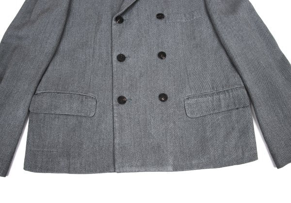 Y's for men Rayon Wool Twill Double Jacket Gray Size S