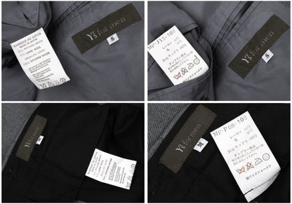 Y's for men Rayon Wool Twill Double Jacket Gray Size S