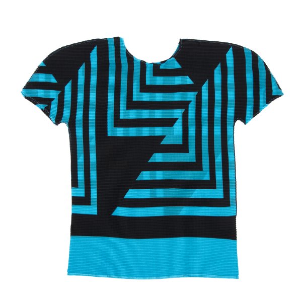 ISSEY MIYAKE me Graphic Print T-Shirt Blue/Black Size F