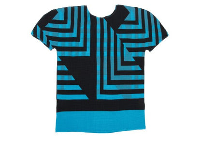 ISSEY MIYAKE me Graphic Print T-Shirt Blue/Black Size F