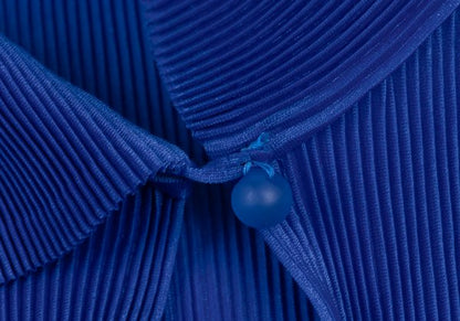 PLEATS PLEASE Mist Pleated Skipper 1/2 Polo Blue Size 3