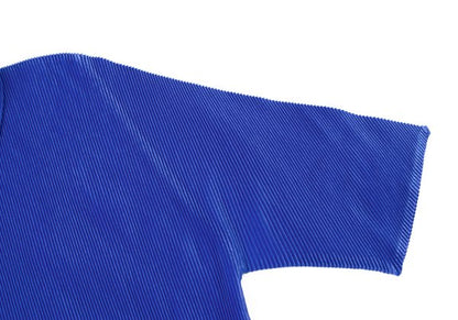 PLEATS PLEASE Mist Pleated Skipper 1/2 Polo Blue Size 3