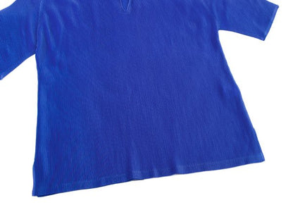 PLEATS PLEASE Mist Pleated Skipper 1/2 Polo Blue Size 3