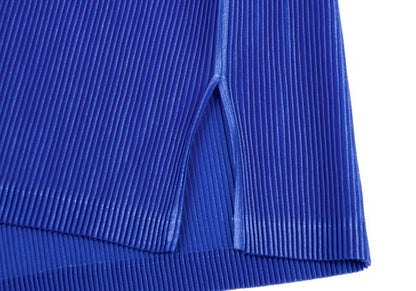 PLEATS PLEASE Mist Pleated Skipper 1/2 Polo Blue Size 3